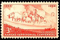 Kansas Territory centennial stamp 1954 issue