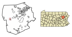 Location of Shickshinny in Luzerne County, Pennsylvania