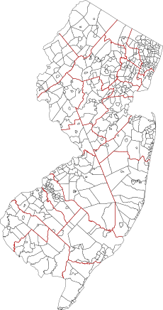 Map of New Jersey municipalities