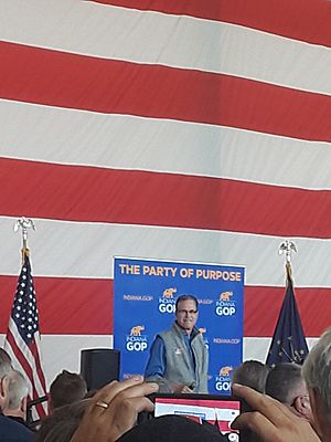 Mike Braun campaigning in Greenfield, Indiana