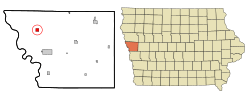 Location of Whiting, Iowa