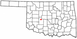 Location of Lookeba, Oklahoma