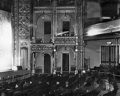 Orpheum Theatre when located at the former Grand Opera House, 110 S. Main, Los Angeles, 1898