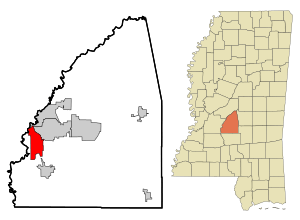 Location in Rankin County and the state of Mississippi