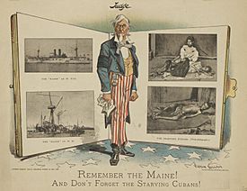 Remember the Maine! And Don't Forget the Starving Cubans! - Victor Gillam (cropped)
