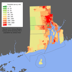 Rhode Island population map