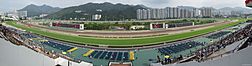 Southeast Panorama over the Sha Tin Horse Race course Hong Kong.JPG