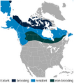 Willow Ptarmigan Lagopus lagopus distribution in North America map