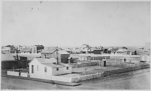 "Cheyenne, Wyo., 1876." General view of this town on the Oregon Trail - NARA - 531115