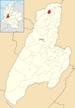 Location of the municipality and town of Palocabildo in the Tolima Department of Colombia.