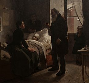 El niño enfermo. Paris 1886 by Arturo Michelena