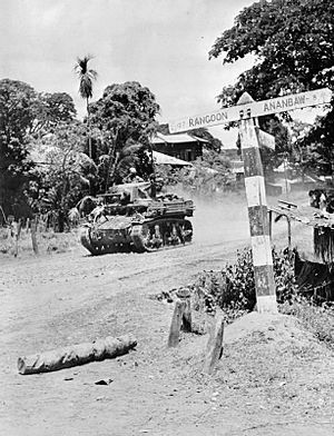 IND 004652 Stuart tank advancing on Rangoon