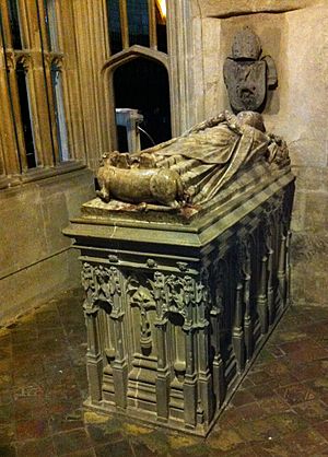 Memorial to Abbot William Malvern in Gloucester Cathedral