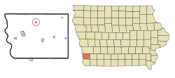 Location of Silver City, Iowa