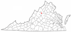 Location of Grottoes, Virginia
