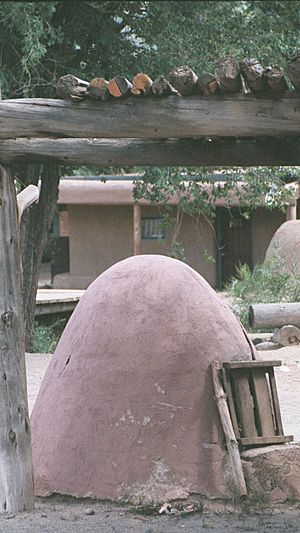 A Horno (an adobe oven) at Taos Pueblo in New Mexico in 2003
