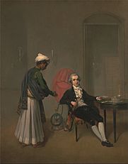 Arthur William Devis - Portrait of a Gentleman, Possibly William Hickey, and an Indian Servant - Google Art Project