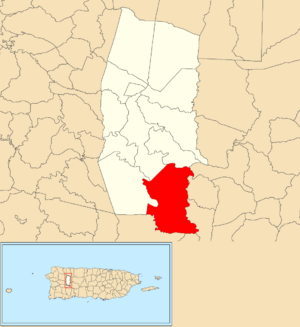 Location of Bartolo barrio within the municipality of Lares shown in red
