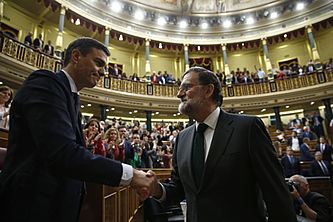 Mariano Rajoy felicita al nuevo presidente del Gobierno Pedro Sánchez (2018-06-01)