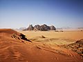 Red sand of the Wadi Rum desert