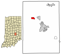 Location of Fairland in Shelby County, Indiana.