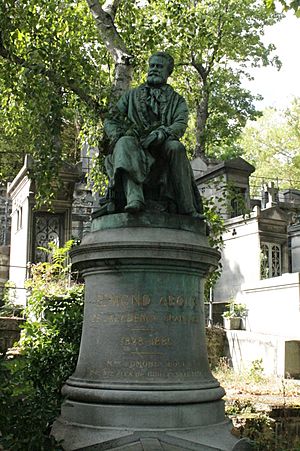 The grave of Edmond About in Pere La Chaise Cemetery in Paris