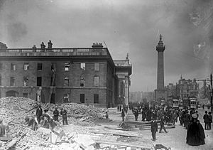 The shell of the G.P.O. on Sackville Street after the Easter Rising (6937669789).jpg