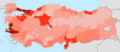 Turkey population density by province 2014
