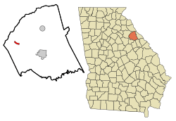 Location in Wilkes County and the state of Georgia