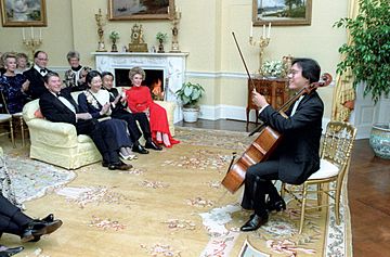 Yo-Yo Ma performs for President Ronald Reagan