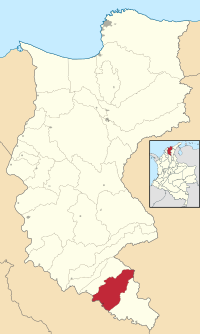 Location of the municipality and town of Guamal in the department of Magdalena.