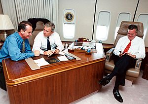 Congressman Mario Díaz-Balart with President George W. Bush and Governor Jeb Bush