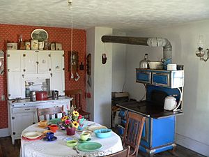 Dowse sod house interior kitchen face NW