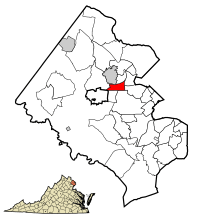 Location of Merrifield in Fairfax County, Virginia