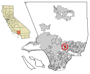 Location of San Gabriel in Los Angeles County, California