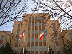 The current Lubbock County Courthouse