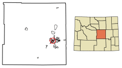 Location of Mills in Natrona County, Wyoming.