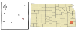 Location within Neosho County and Kansas