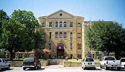 The Palo Pinto County courthouse in Palo Pinto: The limestone structure was added to the National Register of Historic Places in 1997.