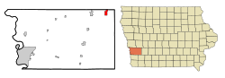 Location of Walnut, Iowa