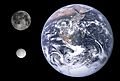 Rhea, Earth & Moon size comparison