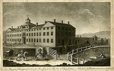 View of the manufactory of Boulton & Fothergill in Birmingham by Francis Eginton 1773