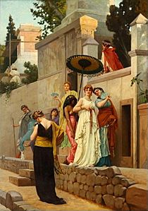 Boulanger, La promenade sure la voie des tombeaux, à Pompei, 1869, private collection
