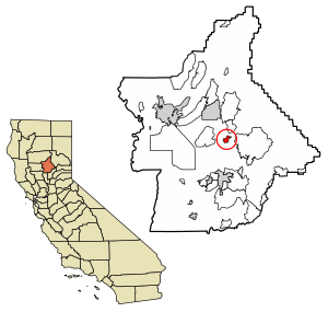 Location of Cherokee in Butte County, California.