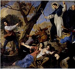 Daniel van den Dyck - St Dominic accompanied by Simon de Montfort raising the crucifix against the Albigensians