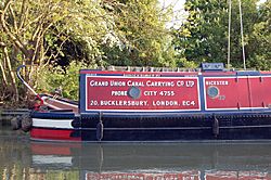 Grand Union Canal narrowboat in Long Itchington, Warwickshire