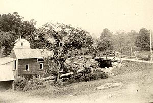 Grist Mill and bridge over Spruce Brook. East Litchfield 1900