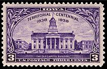 Iowa Territorial centennial stamp 3c 1938 issue