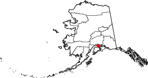Map of Alaska highlighting Anchorage Municipality
