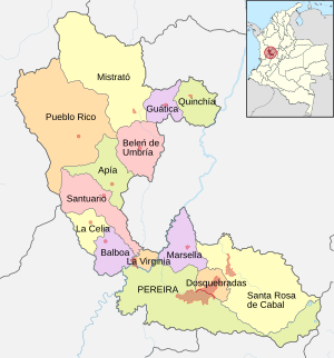 Mapa de Risaralda (político)